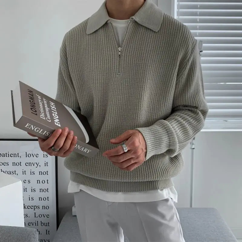 Winter Lapel Sweater Men