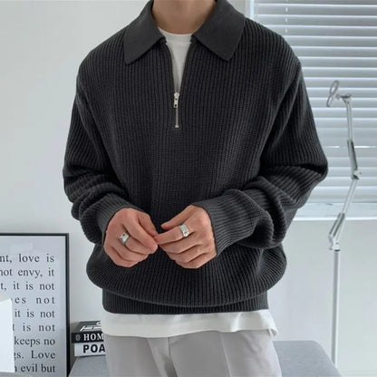 Winter Lapel Sweater Men